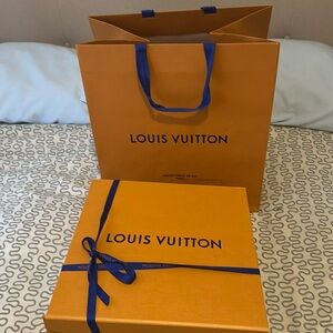 Louis Vuitton empty magnetic box with ribbon & shopping bag